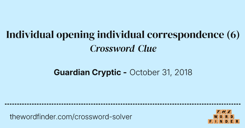 Individual opening individual correspondence crossword clue image