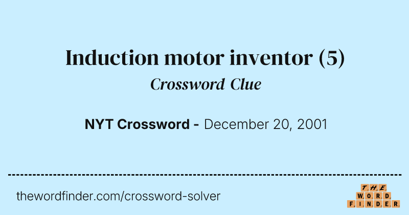 Induction motor inventor crossword clue image