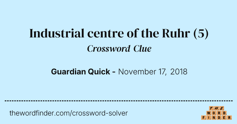 Industrial centre of the Ruhr crossword clue image