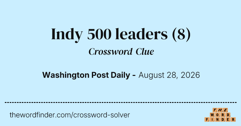 Indy 500 leaders crossword clue image