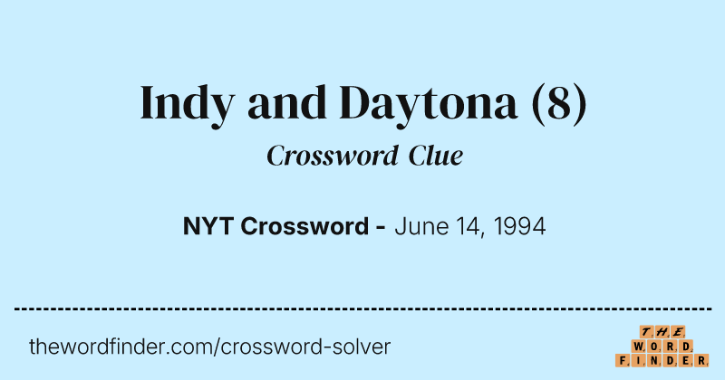 Indy and Daytona crossword clue image