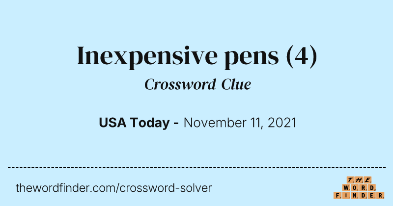 Inexpensive pens crossword clue image