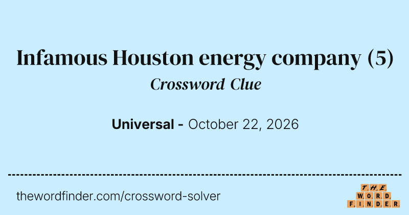 Infamous Houston energy company crossword clue image
