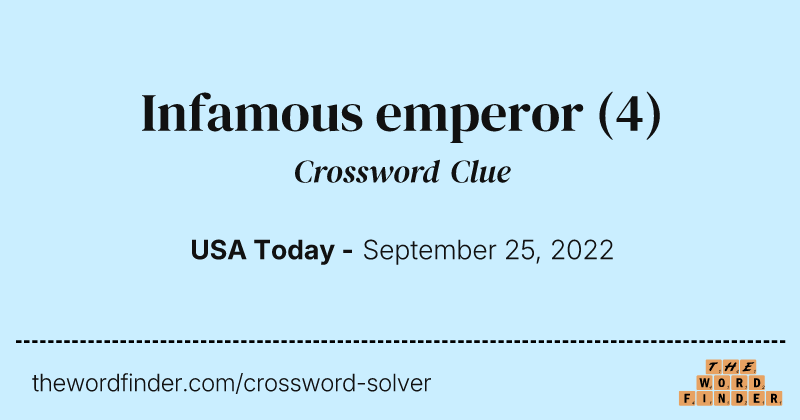 Infamous emperor crossword clue image