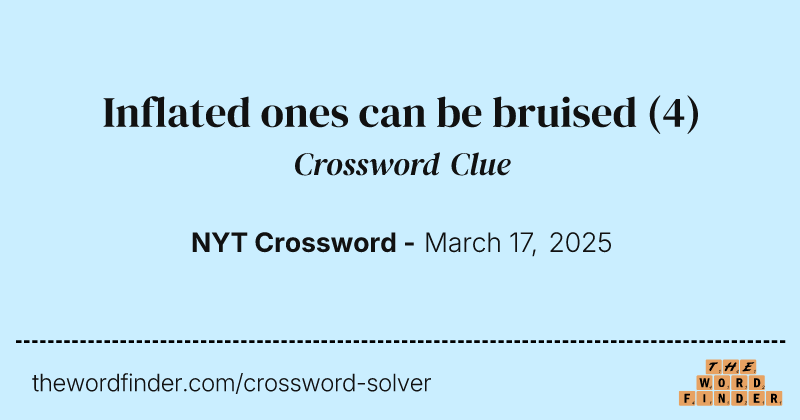 Inflated ones can be bruised crossword clue image