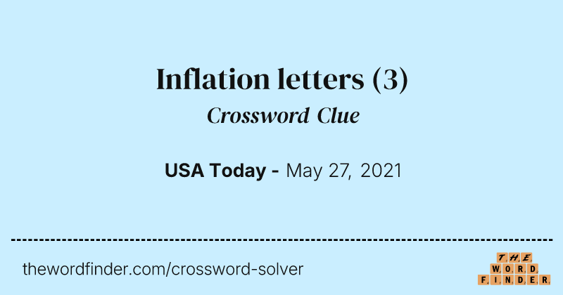 Inflation letters crossword clue image