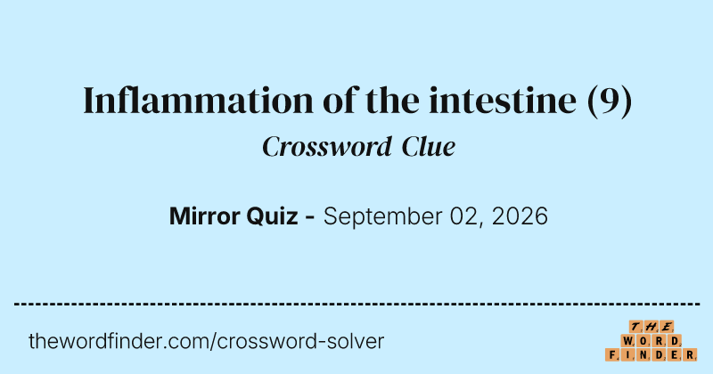 Inflammation of the intestine crossword clue image