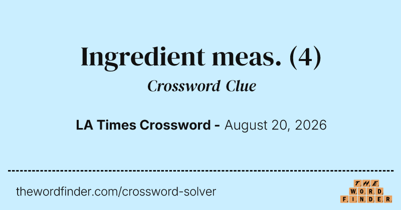 Ingredient meas. crossword clue image