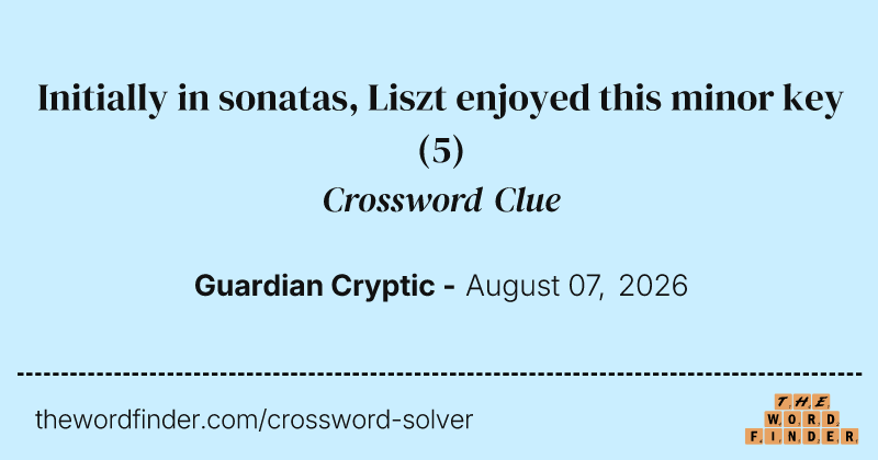 Initially in sonatas, Liszt enjoyed this minor key crossword clue image