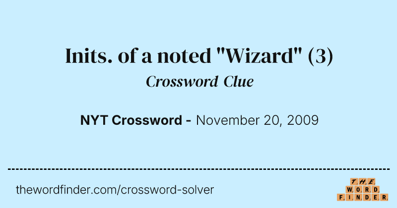 Inits. of a noted "Wizard" crossword clue image
