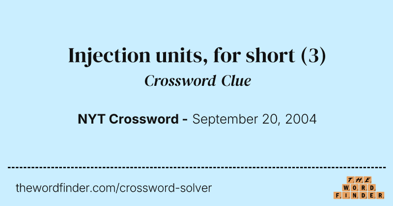 Injection units, for short crossword clue image