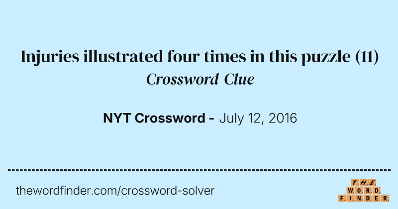 Injuries illustrated four times in this puzzle crossword clue image