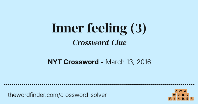 Inner feeling crossword clue image