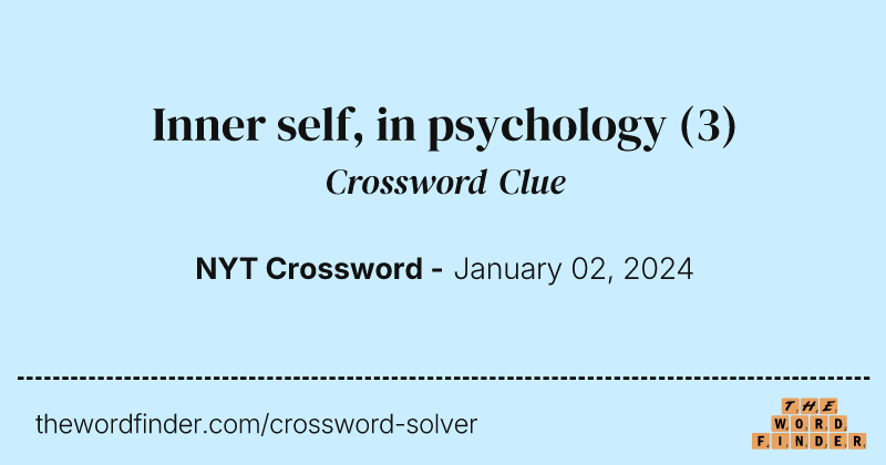 Inner self, in psychology crossword clue image