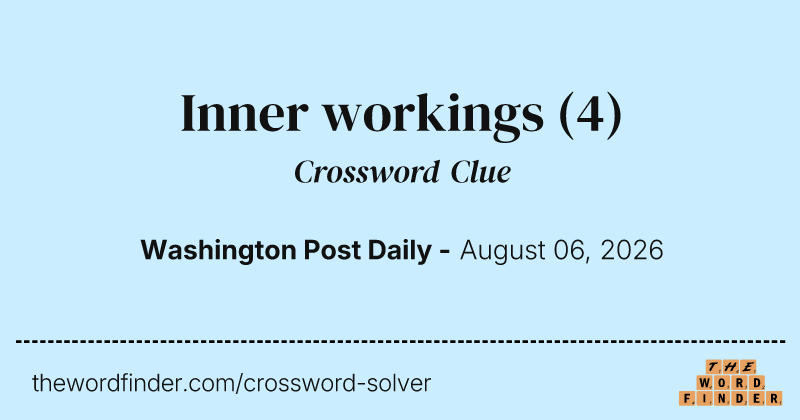 Inner workings crossword clue image
