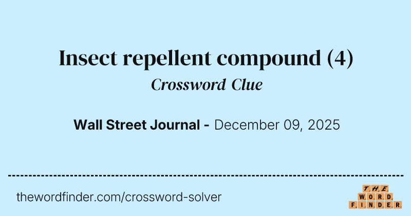 Insect repellent compound crossword clue image