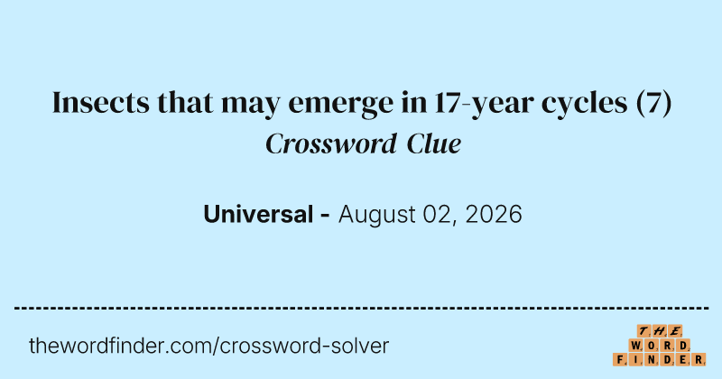 Insects that may emerge in 17-year cycles crossword clue image