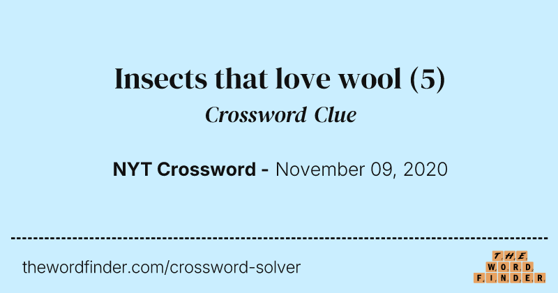 Insects that love wool crossword clue image