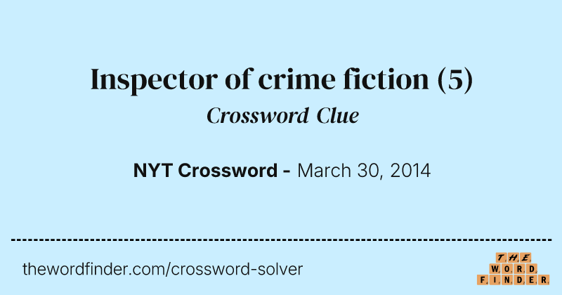 Inspector of crime fiction crossword clue image