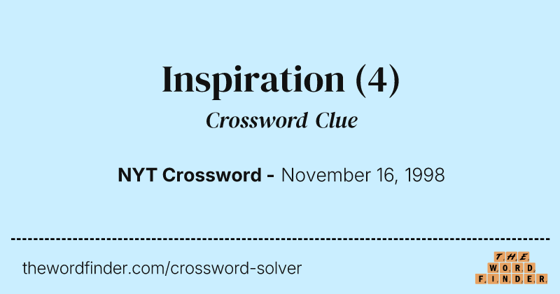 Inspiration crossword clue image