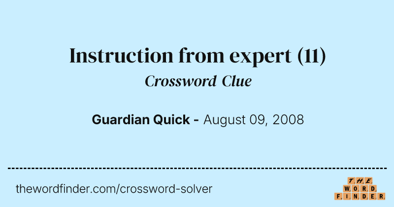 Instruction from expert crossword clue image