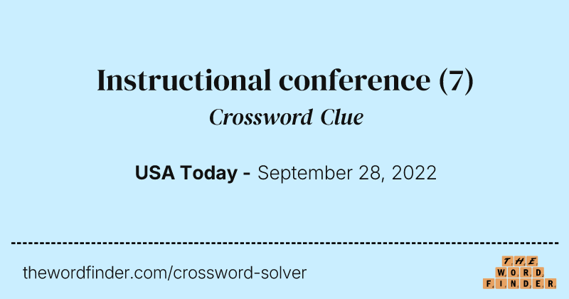 Instructional conference crossword clue image