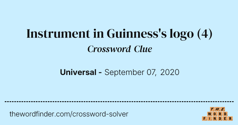 Instrument in Guinness's logo crossword clue image