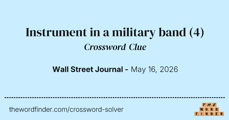 Instrument in a military band crossword clue image