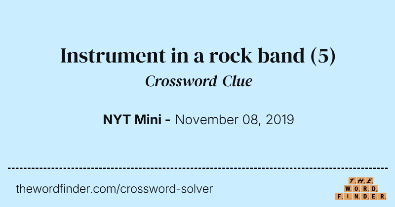 Instrument in a rock band crossword clue image