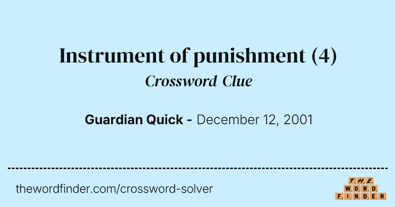 Instrument of punishment crossword clue image