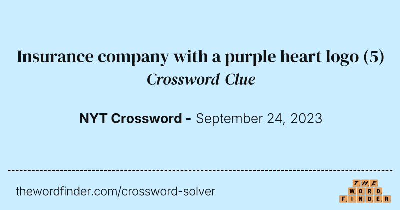 Insurance company with a purple heart logo crossword clue image