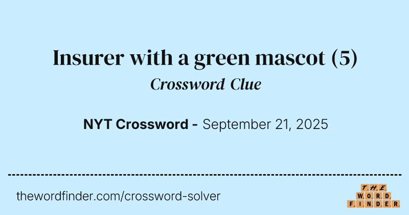 Insurer with a green mascot crossword clue image