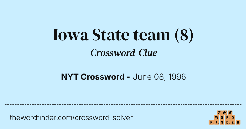 Iowa State team crossword clue image