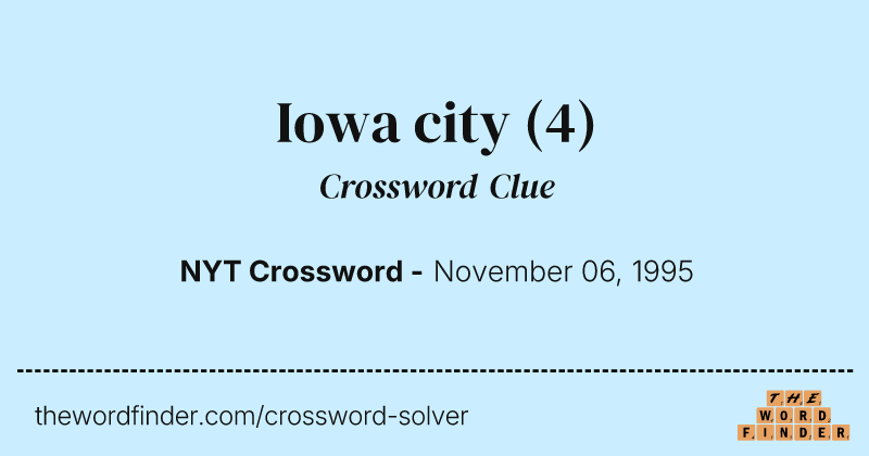 Iowa city crossword clue image