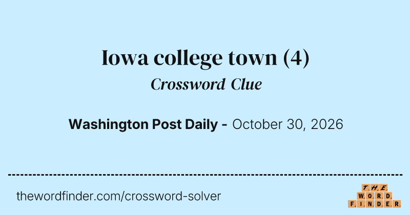 Iowa college town crossword clue image