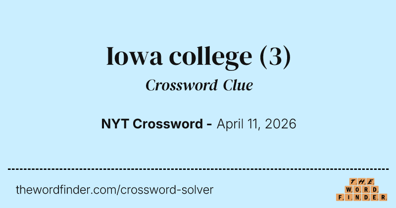 Iowa college crossword clue image