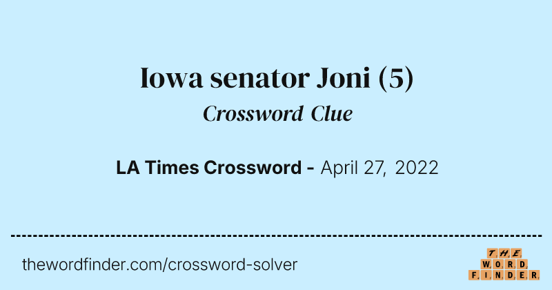 Iowa senator Joni crossword clue image