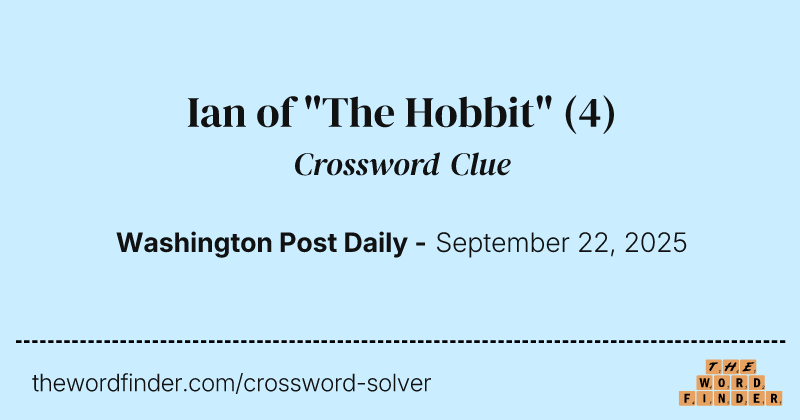 Ian of "The Hobbit" crossword clue image