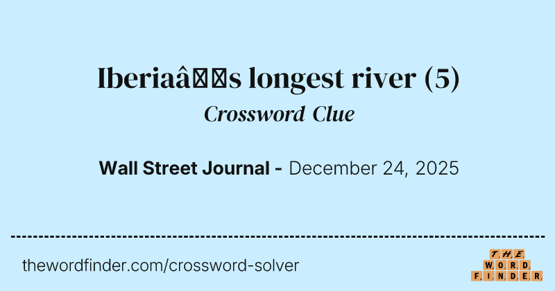 Iberia’s longest river crossword clue image
