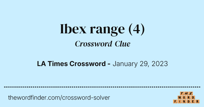 Ibex range crossword clue image
