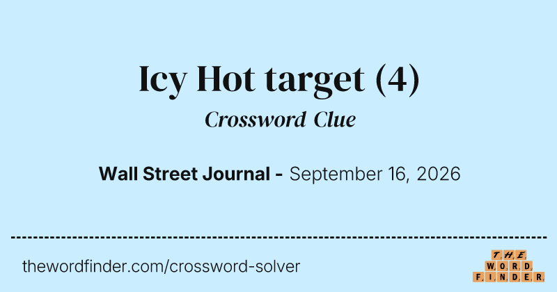 Icy Hot target crossword clue image
