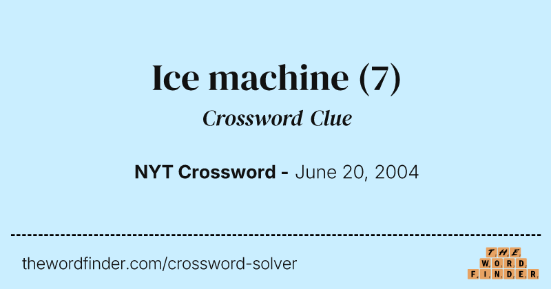 Ice machine crossword clue image