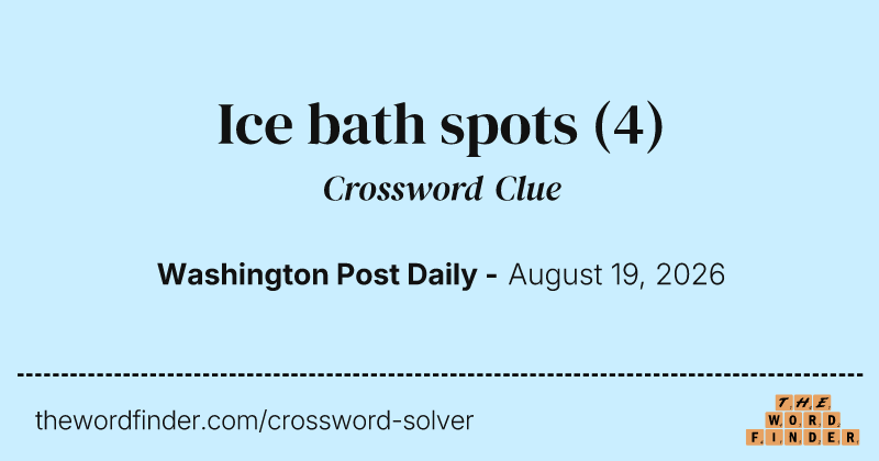 Ice bath spots crossword clue image