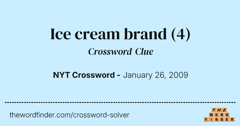 Ice cream brand crossword clue image