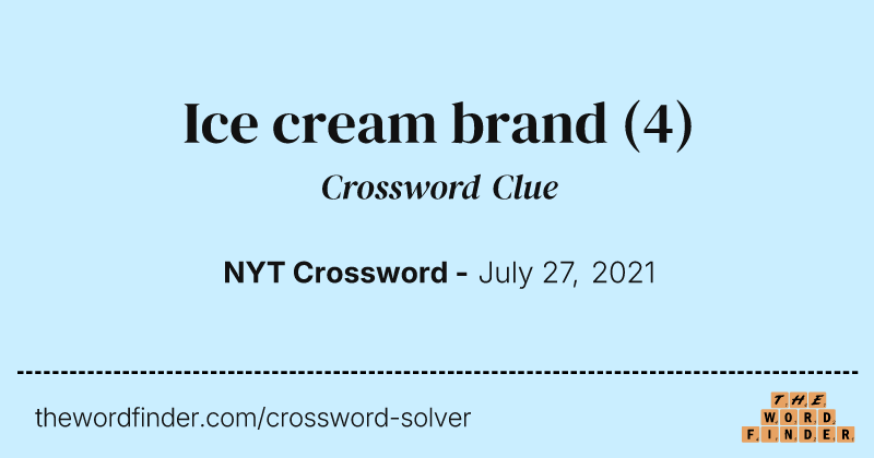 Ice cream brand crossword clue image