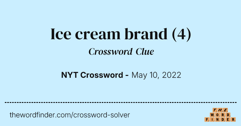 Ice cream brand crossword clue image