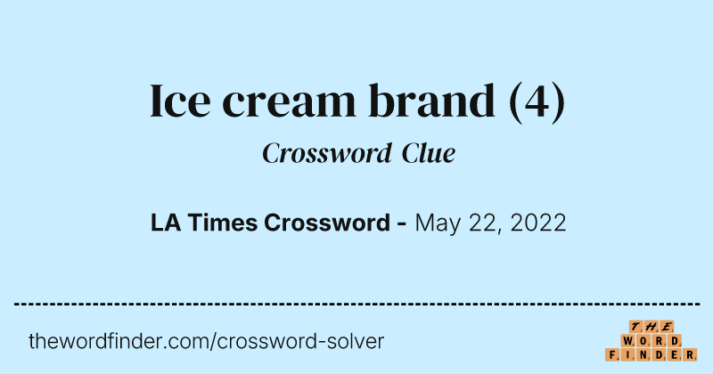 Ice cream brand crossword clue image