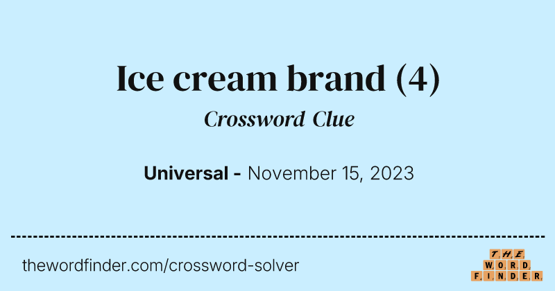 Ice cream brand crossword clue image