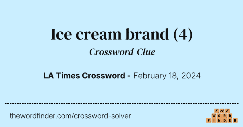Ice cream brand crossword clue image