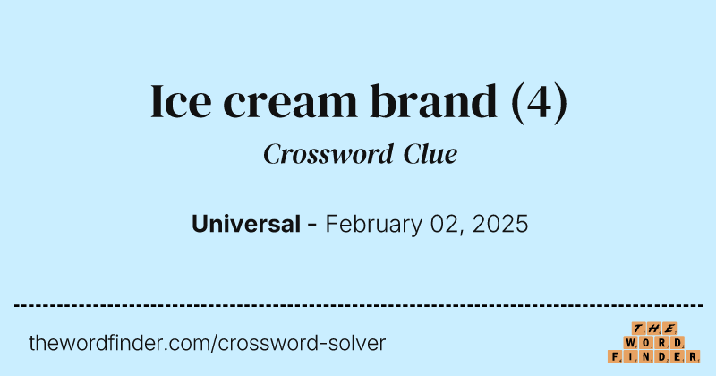 Ice cream brand crossword clue image